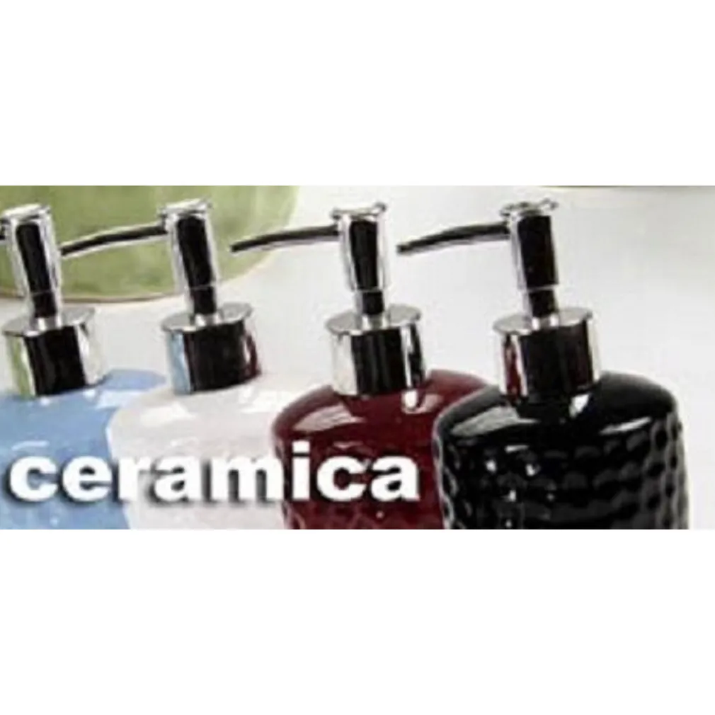 SET 4PZ ACCESSORI BAGNO DOSATORE PORTA SAPONE SPAZZOLINO IN CERAMICA POIS 616280