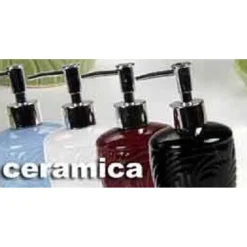 SET 4PZ ACCESSORI BAGNO IN CERAMICA PORTA SAPONE SPAZZOLINO DECORO DESIGN 616297