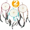 SET 2PZ. ACCHIAPPASOGNI GRANDE 13CM INDIANO DREAM PIUME DECORAZIONE BOMBONIERA
