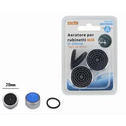 SET 2PZ AERATORE PER RUBINETTI FILTRI OTTONE 28MM ROMPIGETTO M28 GUARNIZIONI 69172