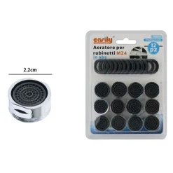 SET 12PZ AERATORE PER RUBINETTI M24 IN ABS FILTRO RUBINETTO MASCHIO GUARNIZIONI 52704