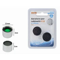 SET 2PZ AERATORE PER RUBINETTI F22 IN OTTONE FILTRO RUBINETTO LAVELLO CUCINA 69170