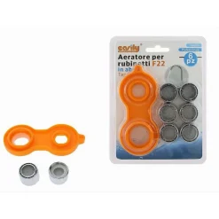 SET 6PZ AERATORE PER RUBINETTI F22 ABS FILTRO A RETE ROMPIGETTO CON CHIAVE 87987