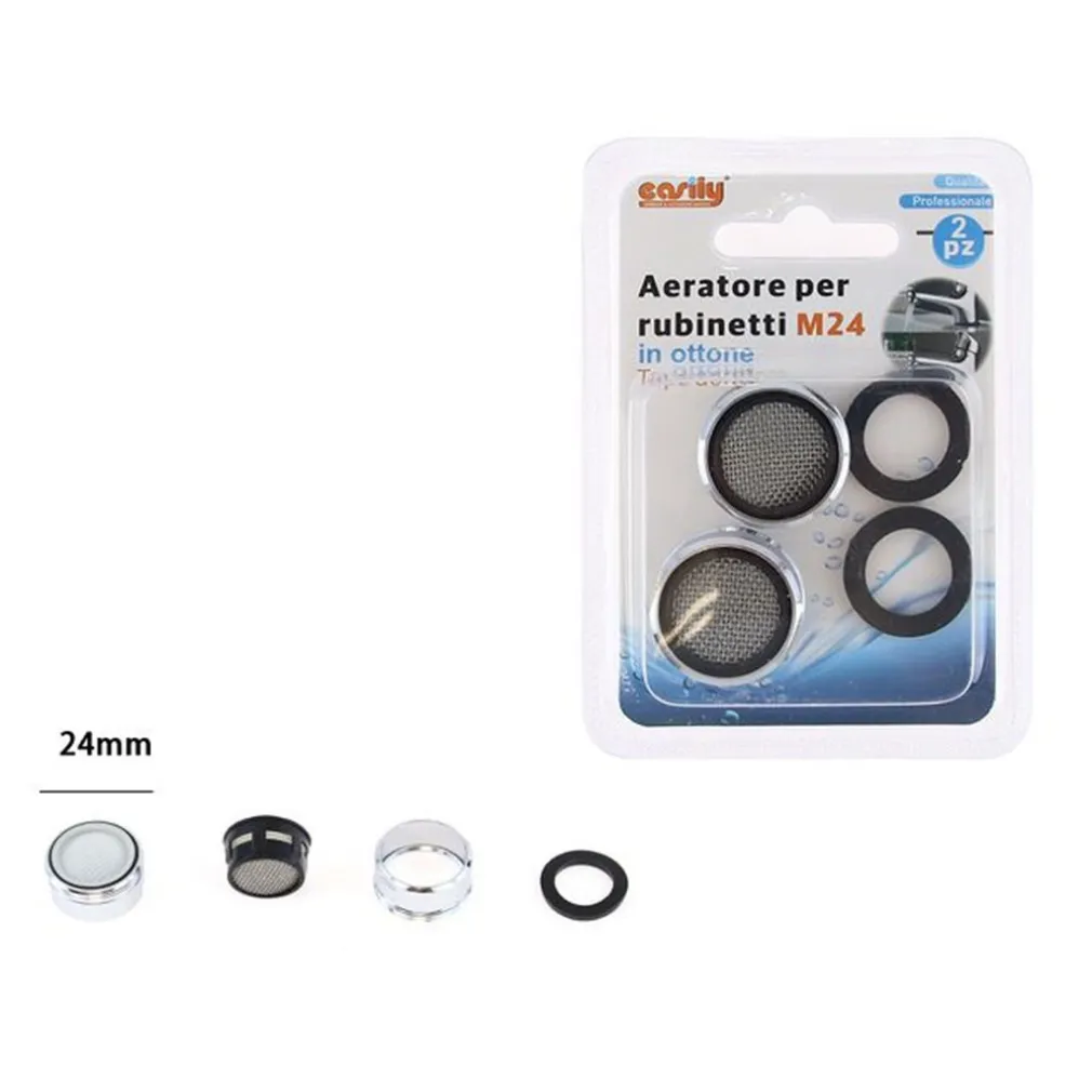 SET 2PZ AERATORE RUBINETTI FILTRO ROMPIGETTO LAVANDINO BAGNO CUCINA M24 IN OTTONE 87994