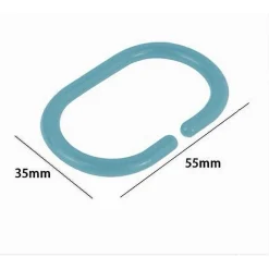 SET 12PZ ANELLI GANCI PER TENDA DA DOCCIA BOX BAGNO IN PLASTICA PP AZZURRO 87245