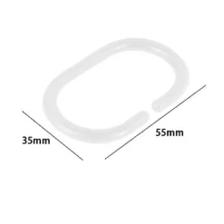 SET 12PZ ANELLI GANCIO PER TENDA DA DOCCIA BOX BAGNO IN PLASTICA PP BIANCO 87237