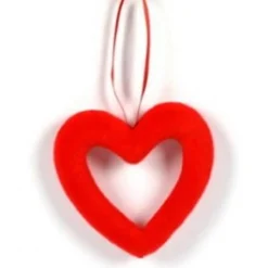 SET 4PZ APPENDINI A FORMA DI CUORI 8CM CUORE ROSSO IDEA REGALO PER SAN VALENTINO