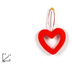 SET 4PZ APPENDINI A FORMA DI CUORI 8CM CUORE ROSSO IDEA REGALO PER SAN VALENTINO