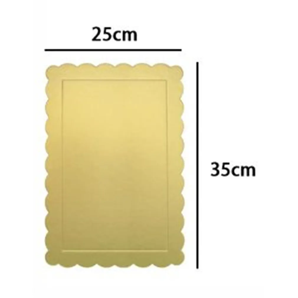 SET 2PZ BASE PER TORTA RETTANGOLARE PIATTO SOTTOTORTA DORATO 25X35CM CON BORDINO 31156