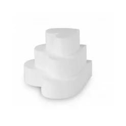 SET 3PZ BASE STAMPO CUORE POLISTIROLO 3 DIVERSE MISURE TORTA CAKE DESIGN DECORAZIONE
