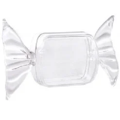 SET 15PZ BOMBONIERA BOMBONIERE CARAMELLA PLEXIGLASS 6X3.5CM PORTACONFETTI COMPLEANNO