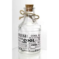 SET 6PZ BOTTIGLIA BOTTIGLIETTA IN VETRO TAPPO IN SUGHERO DECORATIVE 225CC 742293