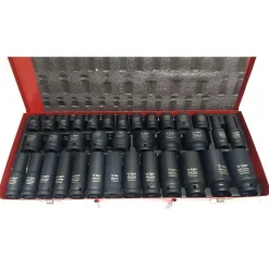 SET 35PZ BUSSOLE BOCCOLE ESAGONALI PER PISTOLA AVVITATORE PNEUMATICO 1/2" 8-32MM