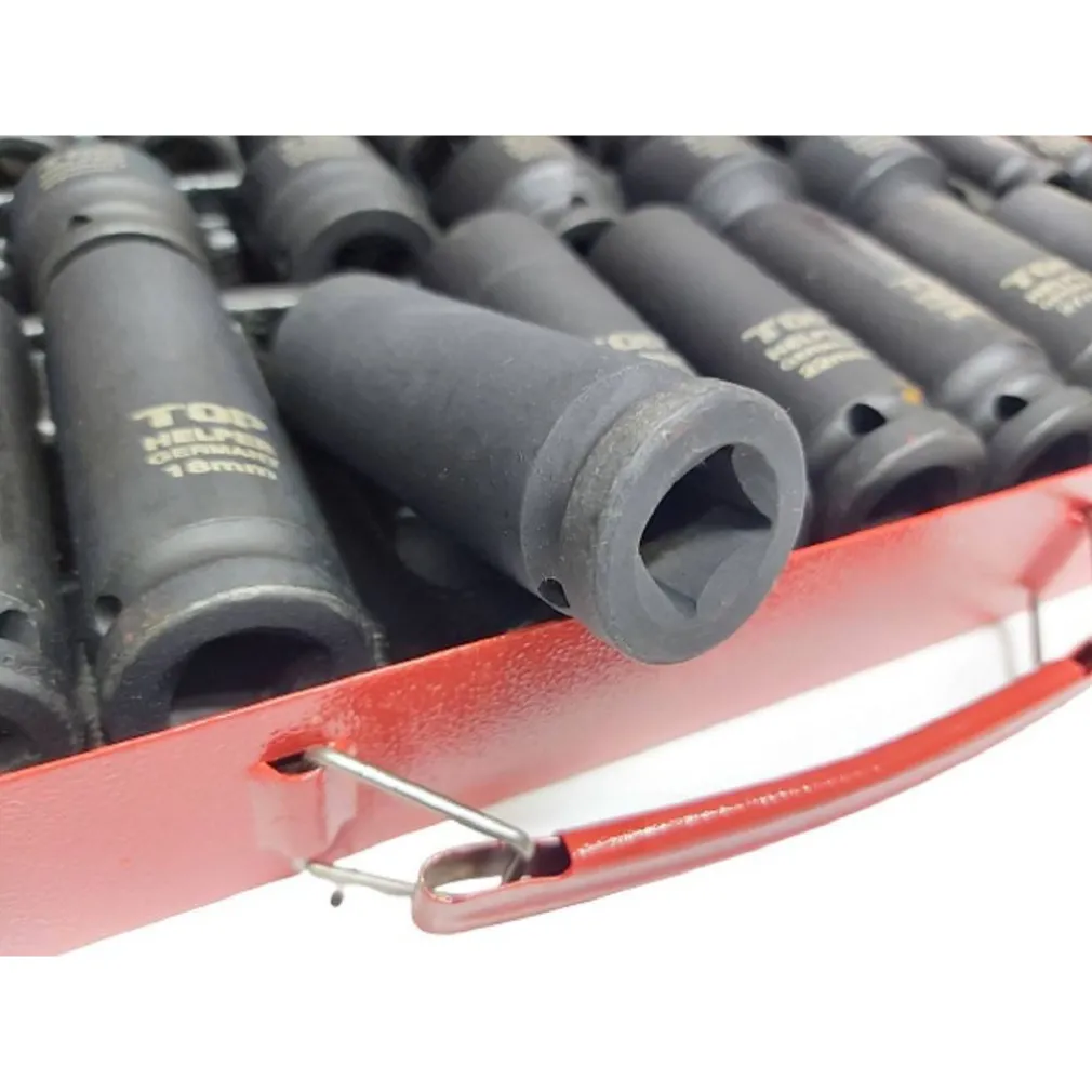 SET 35PZ BUSSOLE BOCCOLE ESAGONALI PER PISTOLA AVVITATORE PNEUMATICO 1/2" 8-32MM