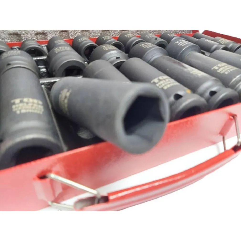 SET 35PZ BUSSOLE BOCCOLE ESAGONALI PER PISTOLA AVVITATORE PNEUMATICO 1/2" 8-32MM