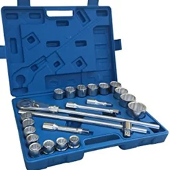 SET 22PZ BUSSOLE GRANDI 3/4" POLIGONALI CRICCHETTO CON LEVA CAMION 19-50mm