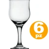 SET 6PZ CALICI CALICE TULIPE IN VETRO 24cl BICCHIERI PER ACQUA VINO ROSSO BIANCO