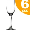 SET 6PZ CALICI CALICE TULIPE FLUTE VETRO 20cl BICCHIERI VINO SPUMANTE CHAMPAGNE
