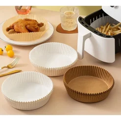 SET 100PZ CARTA PERGAMENA FODERA PER FRIGGITRICE AD ARIA USA E GETTA 16 X 4,5 CM