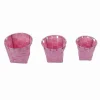 SET 3PZ CESTINI ROTONDI PORTAOGGETTI IN TESSUTO ROSA PER BAGNO CASA CUCINA 79047