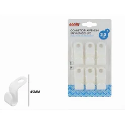SET 6PZ CONNETTORE APPENDIABITI COLLEGAMENTO GANCI GRUCCE APPENDINI SALVASPAZIO 87355