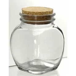 SET 3PZ CONTENITORE BARATTOLO BARATTOLINO TONDO 100ML VETRO TAPPO SUGHERO 708664
