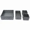 SET 4PZ CONTENITORI GRIGIO SCURO SCATOLA IN TESSUTO ORGANIZER PORTAOGGETTI 79145