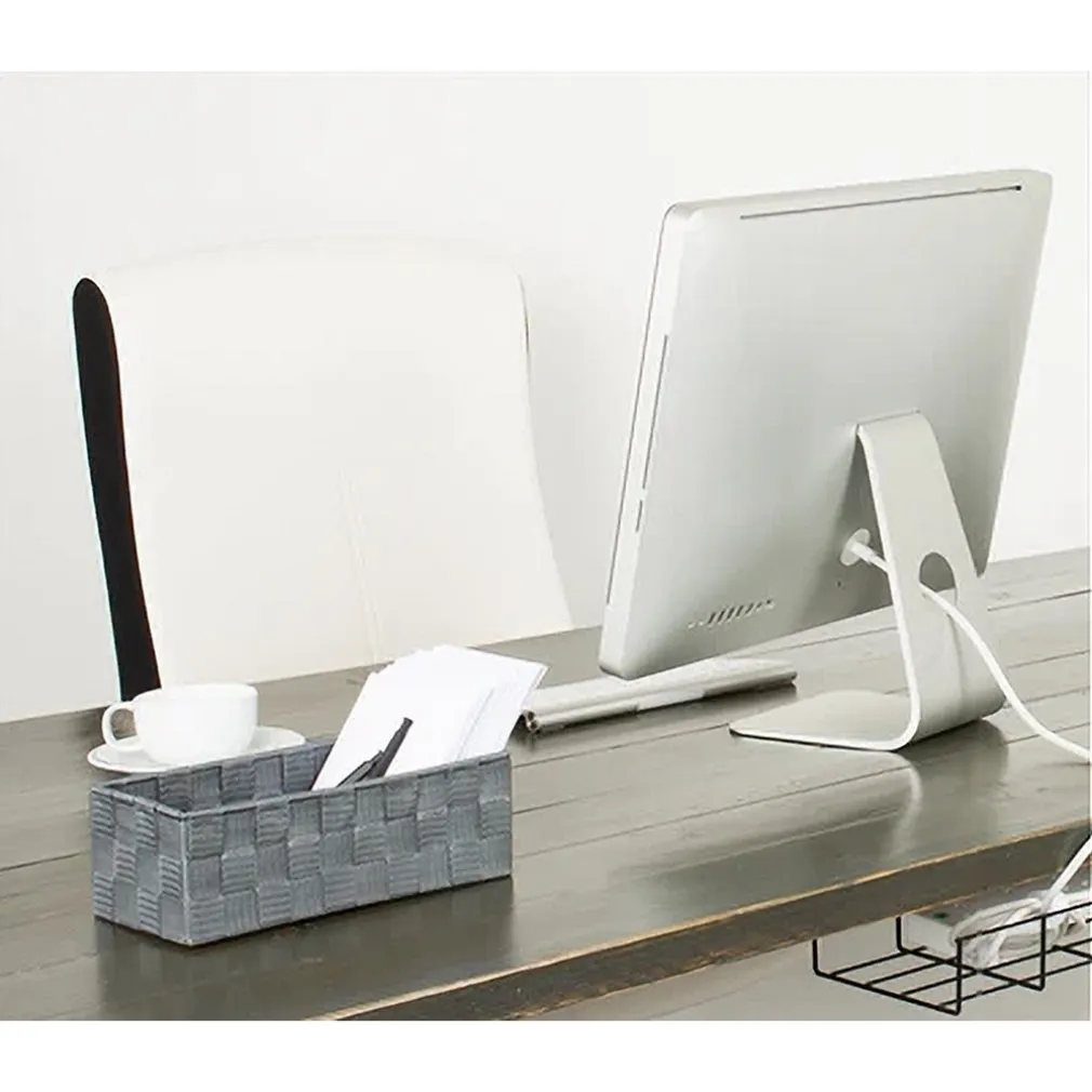 SET 4PZ CONTENITORI GRIGIO SCURO SCATOLA IN TESSUTO ORGANIZER PORTAOGGETTI 79145