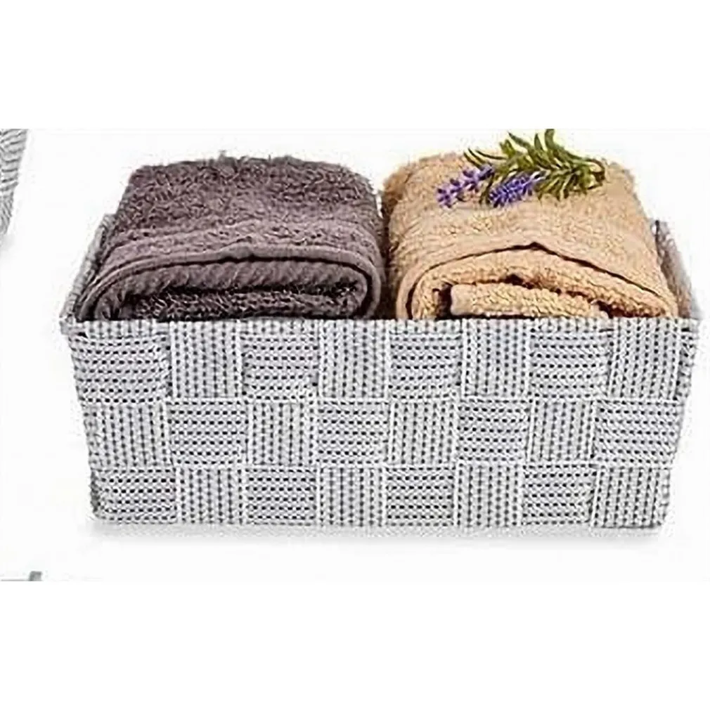 SET 4PZ CONTENITORI GRIGIO CHIARO SCATOLA IN TESSUTO ORGANIZER PORTAOGGETTI 79060
