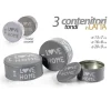 SET 3PZ CONTENITORI IN LATTA BARATTOLO CUCINA TONDO ASSORTITI I LOVE HOME 710513