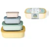 SET 4PZ CONTENITORI RETTANGOLARI COPERCHI ERMETICI SALVASPAZIO IN PLASTICA IN 4 COLORI
