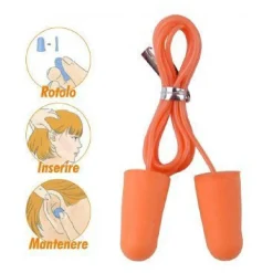 SET 2PZ COPPIA TAPPI PER ORECCHIE PROTEZIONE UDITO ANTIRUMORE LAVORO 32DB 90589