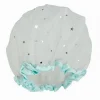 SET 2PZ CUFFIA DOCCIA BAGNO ELASTICO BORDINO VERDE STELLE PROTEGGE CAPELLI 79608