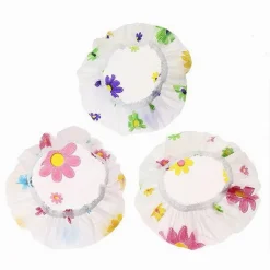 SET 3PZ CUFFIA PER DOCCIA BAGNO ELASTICO FANTASIA FLOREALE PROTEGGE CAPELLI 87176