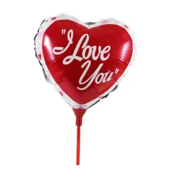 SET 6PZ CUORE PALLONCINO GONFIABILI CON ASTA 16CM ASSORTITI SAN VALENTINO 38939
