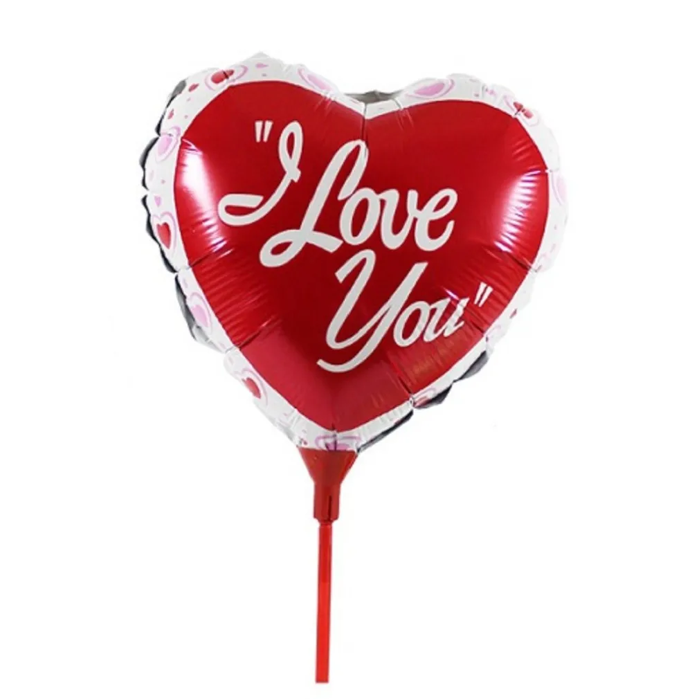 SET 6PZ CUORE PALLONCINO GONFIABILI CON ASTA 16CM ASSORTITI SAN VALENTINO 38939
