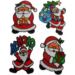 SET 2PZ DECORAZIONI ADESIVE NATALIZIE 30CM NATALE PER VETRO FINESTRE VETRINE STICKERS