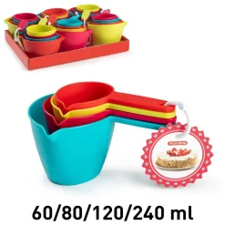 SET 4PZ DOSATORI PER MISURARE MISURINI IN PLASTICA COLORATA MISURE DIVERSE 11860