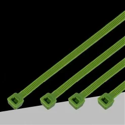 SET 100PZ FASCETTE SERRACAVO AUTOBLOCCANTI IN NYLON VERDE 4.8MM X 350MM 48-350-V