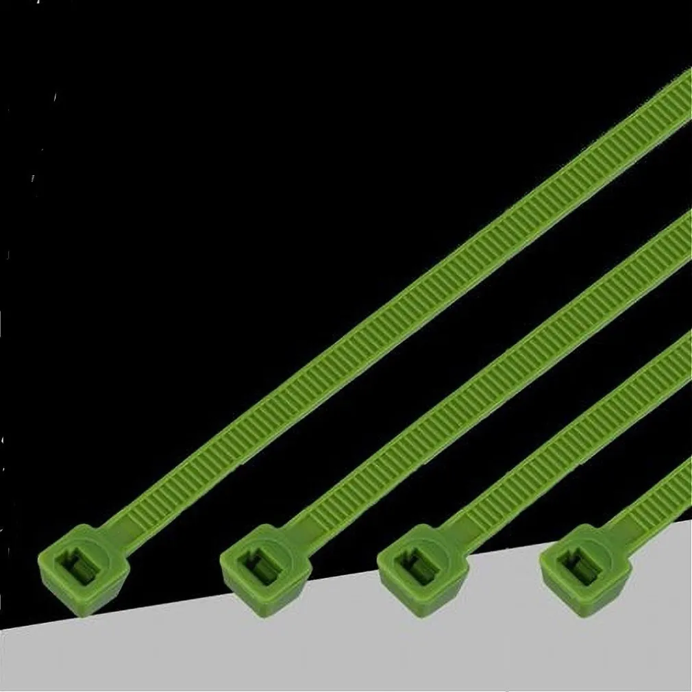 SET 100PZ FASCETTE SERRACAVO AUTOBLOCCANTI IN NYLON VERDE 4.8MM X 250MM 48-250-V