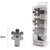 SET 4PZ FERMA TOVAGLIA FERMATOVAGLIA TAVOLA PLASTICA ACCIAIO FIORE CLIP GANCIO CASA