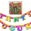 SET 4PZ. FESTONE SCRITTA TANTI AUGURI MULTICOLORE SNODATA FESTA COMPLEANNO 180CM
