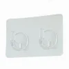 SET 2PZ GANCI ADESIVI APPENDINO DOPPIO RETTANGOLARE CASA PARETE TRASPARENTE 87758