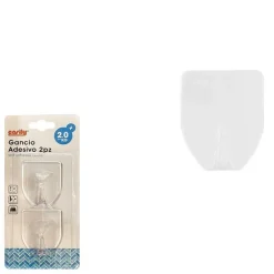 SET 2PZ GANCI APPENDINI ADESIVI TRAPARENTI PARETE CASA CUCINA BAGNO ATTACCAPANNI 87012