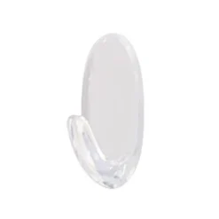 SET 3PZ GANCI APPENDINI ADESIVI TRASPARENTI PARETE CASA ATTACCAPANNI OVALI 87014