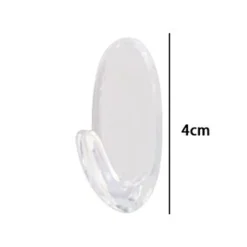 SET 3PZ GANCI APPENDINI ADESIVI TRASPARENTI PARETE CASA ATTACCAPANNI OVALI 87014
