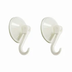SET 2PZ GANCI APPENDINI PARETE A VENTOSA CUCINA BAGNO ATTACCAPANNI BIANCHI 59673