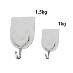 SET 5PZ GANCIO ATTACCAPANNI ADESIVO BIANCO PARETE LEGNO PORTE FASHION HOOK 59671