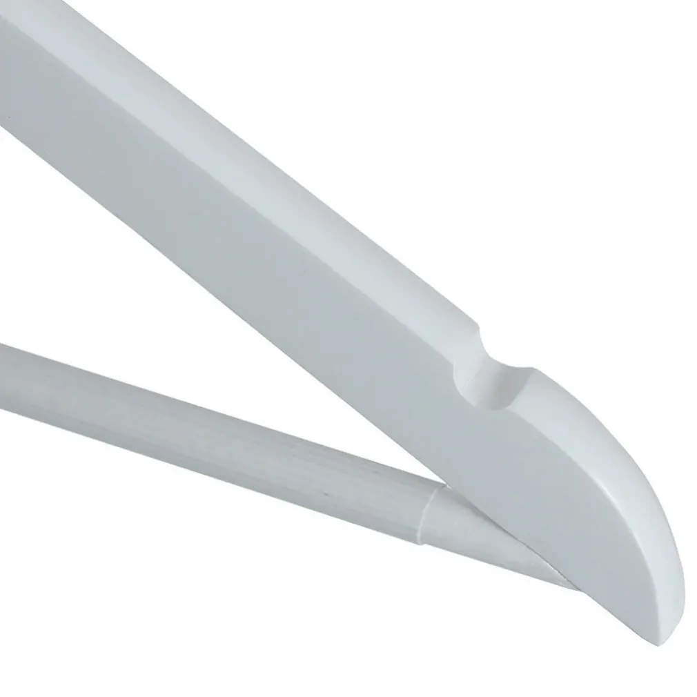 SET 20PZ GRUCCE IN LEGNO BIANCO BARRA PORTAPANTALONI ANTISCIVOLO GANCIO RUOTANTE