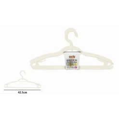 SET 3PZ GRUCCE IN PLASTICA STAMPELLE APPENDI ABITI PANTALONI GIACCHE BEIGE 79331